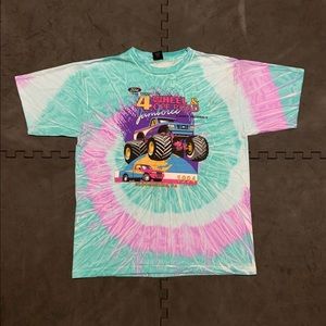 Vintage 90s Tie Dye Ford Monster Truck T-Shirt